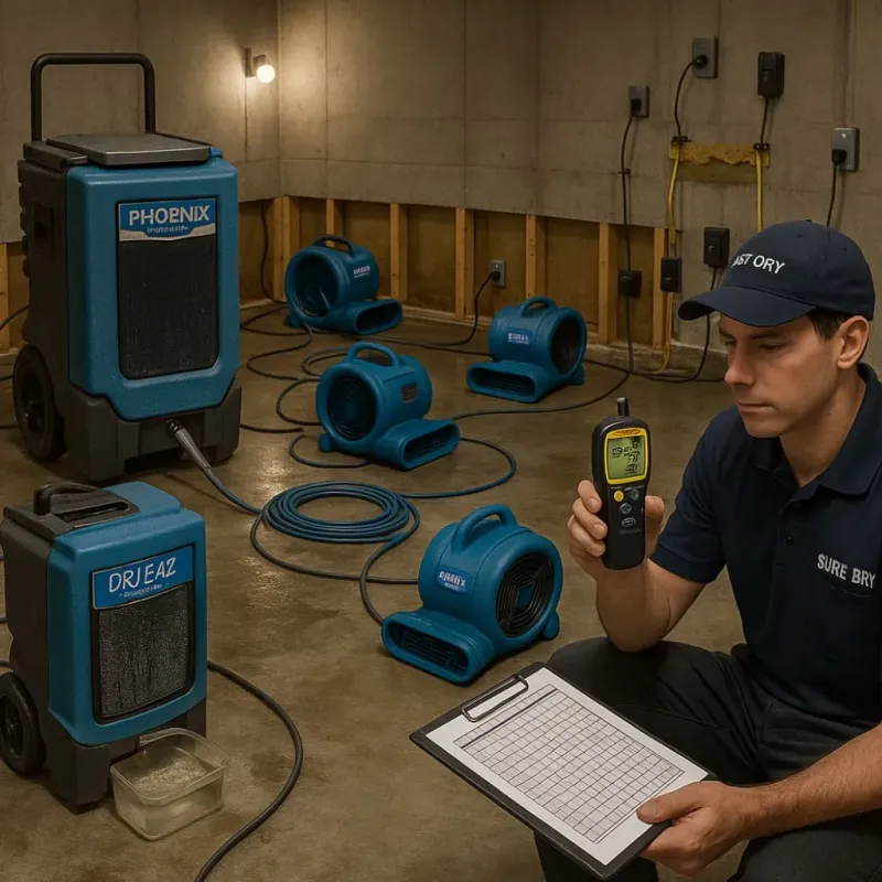 Structural Drying and Dehumidification process in Fort Myers Shores, FL